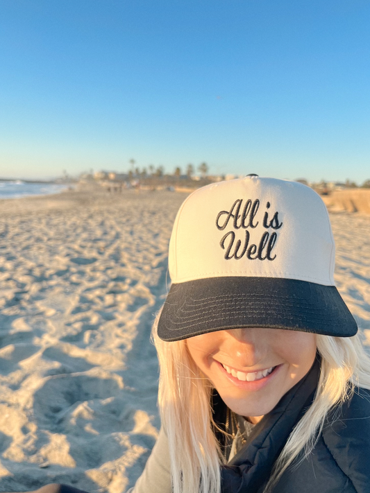 All Is Well Trucker Hat- Black/Natural Hat