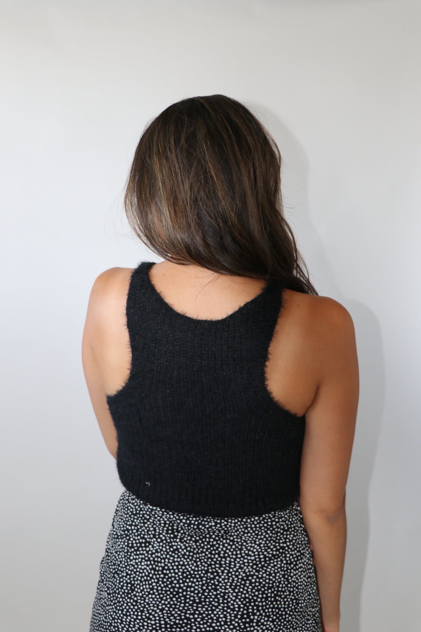 Leah Halter Knit Top - Black