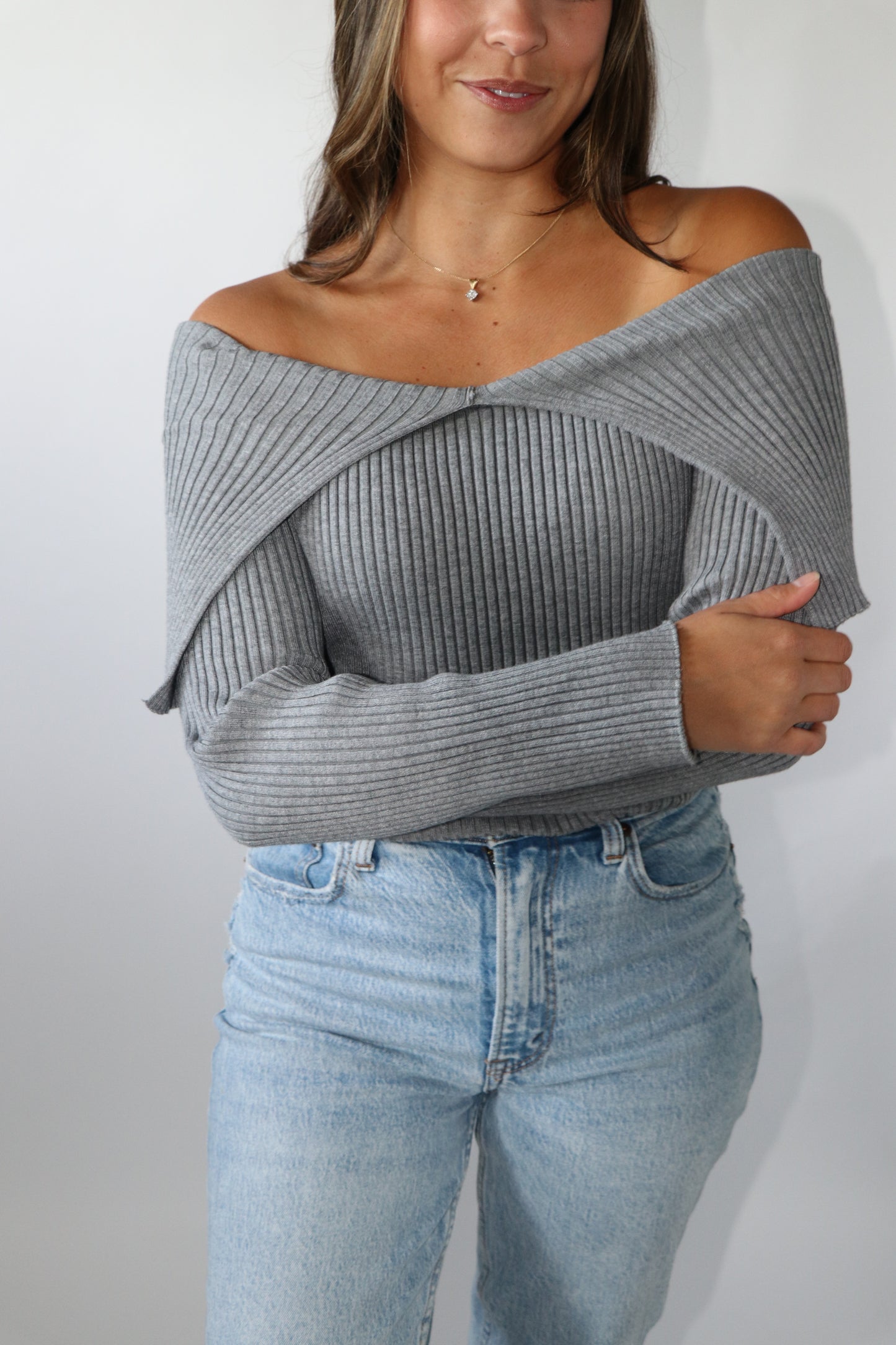 Ava Knit Foldover Sweater