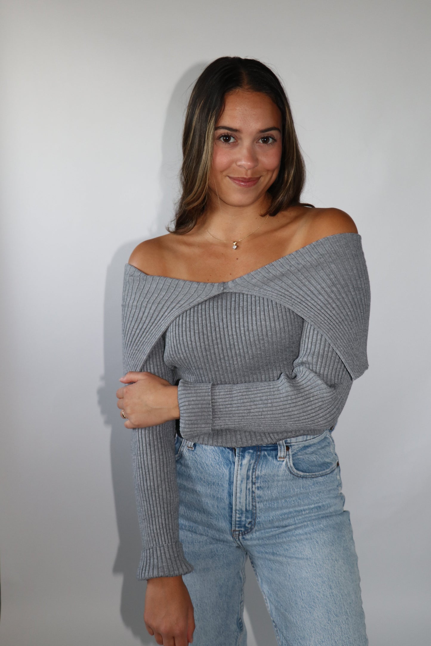 Ava Knit Foldover Sweater