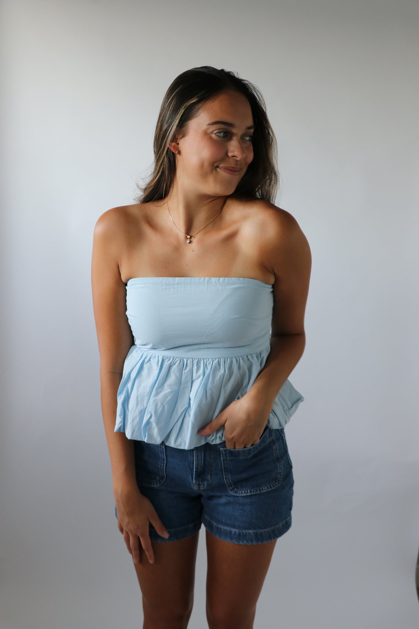 Paige Bubble Hem Tube Top