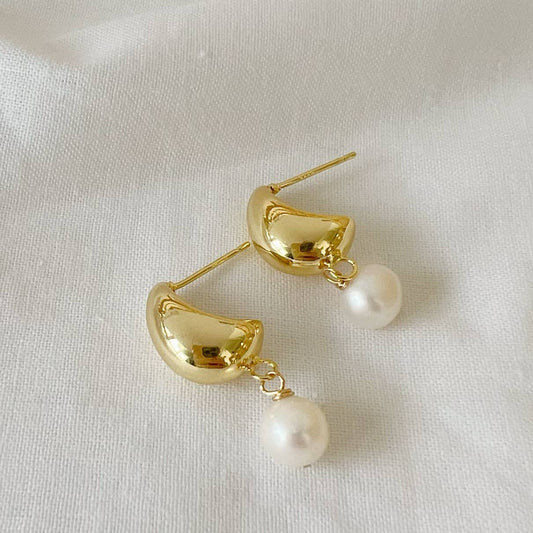 Freshwater Pearl Dome Studs Earrings